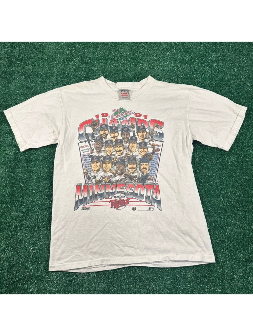 Oneita 1991 Minnesota Twins World Series T-Shirt size large single stitch